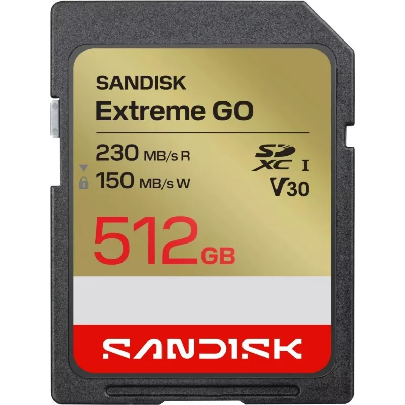 SanDisk Extreme GO Tarjeta de memoria SDXC 512 GB UHS-I 230 MB/s lectura V30 U3