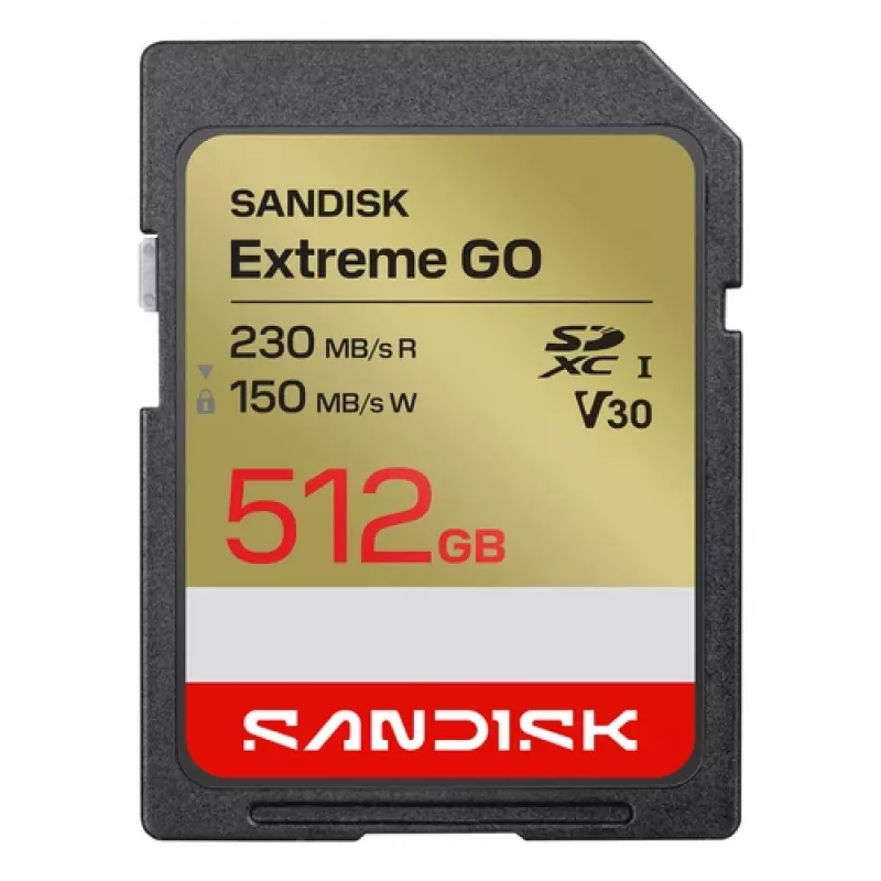 SanDisk Extreme GO Tarjeta de memoria SDXC 512 GB UHS-I 230 MB/s lectura V30 U3