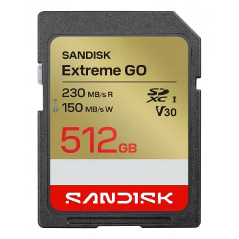 SanDisk Extreme GO Tarjeta de memoria SDXC 512 GB UHS-I 230 MB/s lectura V30 U3