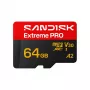 SanDisk Extreme PRO microSDXC 64GB UHS-I U3 V30 hasta 200 MB/s de lectura