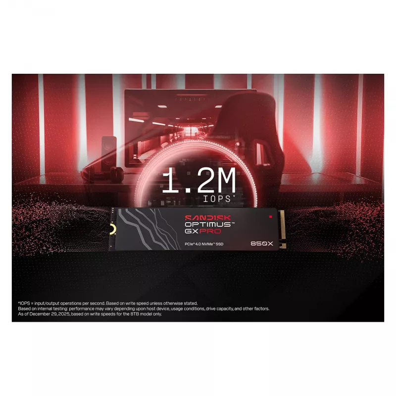 SanDisk Optimus GX PRO 850X 4TB M.2 2280 NVMe PCIe 4.0 SSD con cifrado TCG Opal