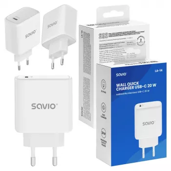 SAVIO LA-14 Cargador de pared de 20W con Power Delivery 3.0