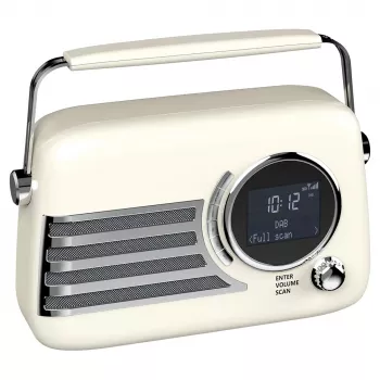 SAVIO RS-04 radio portátil DAB+ FM con batería recargable, pantalla LCD, doble alarma, negro