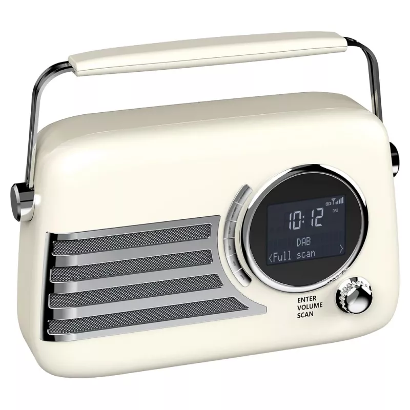 SAVIO RS-04 radio portátil DAB+ FM con batería recargable, pantalla LCD, doble alarma, negro