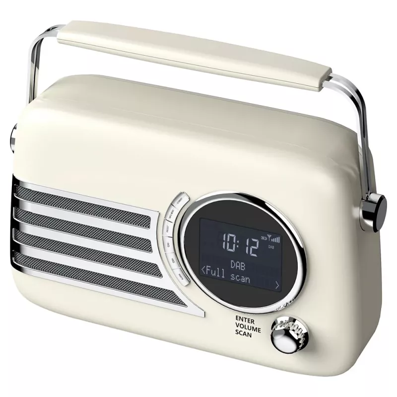 SAVIO RS-04 radio portátil DAB+ FM con batería recargable, pantalla LCD, doble alarma, negro