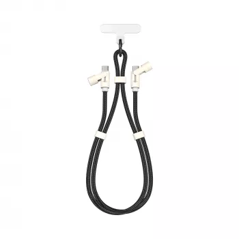 SBOX LANYARD BLACK cable USB-C a USB-C 1,5m negro