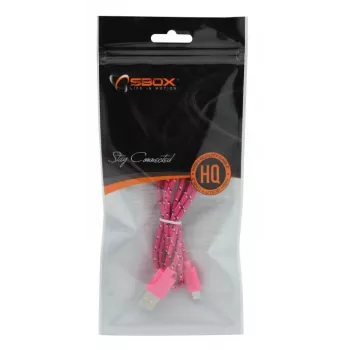 SBOX USB-1031P cable USB a Micro-USB 1m rosa