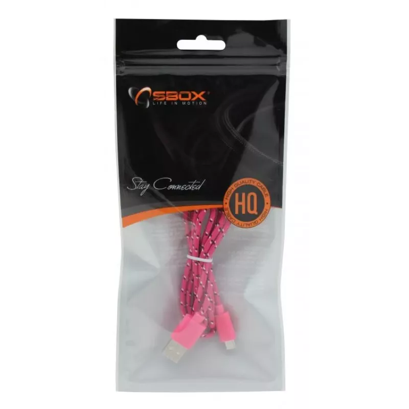 SBOX USB-1031P cable USB a Micro-USB 1m rosa