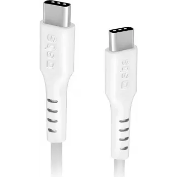 SBS MOBILE TECABLETCC20W Cable USB-C a USB-C 1,5 m blanco 20W PD