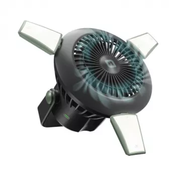 SBS Ventilador portátil con power bank de 4000 mAh, luz LED y carga solar