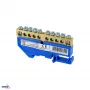 Schelinger Borne de carril 8x12 10 polos Azul para carril DIN
