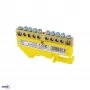 SCHELINGER Borne de carril para barra colectora de 8x12 mm, 10 polos, amarillo