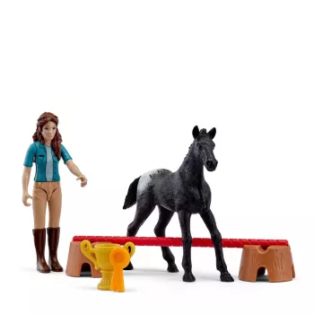 Schleich Horse Club Pocket Set! Victoria en el torneo con Flocke
