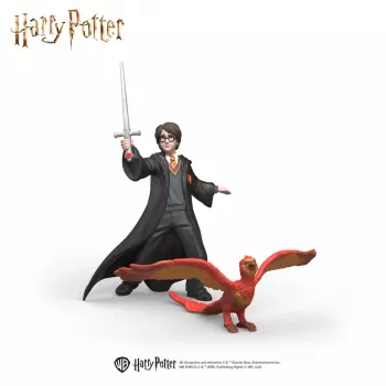 Schleich Wizarding World Harry Potter y Fawkes con espada