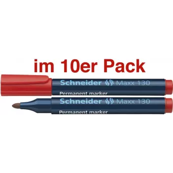 Schneider 130 rotulador permanente rojo punta redonda 1,0-3,0 mm recargable 113002