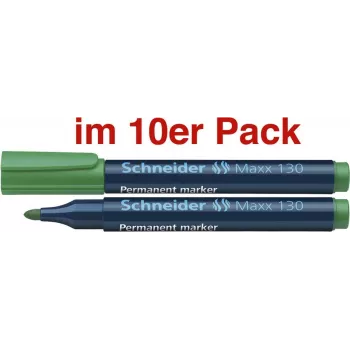 Schneider 130 rotulador permanente, punta redonda, verde, 1,0-3,0 mm, recargable 113004