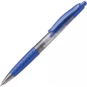 Schneider Gelion 1 bolígrafo de bola con mecanismo de clic - tinta azul, Medium 1,0 mm, carcasa azul transparente, agarre ambidiestro 101003