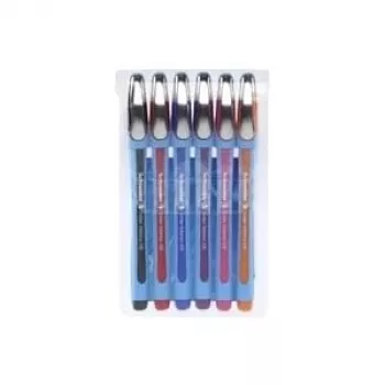 Schneider Slider Memo XB Set de bolígrafos de bola - 6 colores diferentes (negro, azul, rojo, verde, naranja, violeta) - punta de acero inoxidable extragruesa de 1,4 mm - tinta Viscoglide de secado rápido 150296