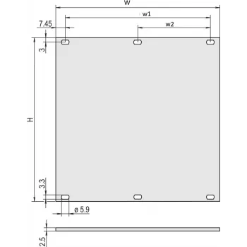 SCHROFF Panel frontal 3U 63HP aluminio anodizado 30808067