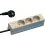 SCHROFF STDL regleta de tomas Schuko, 3 tomas, 184 mm, aluminio, plata/negro 60110200