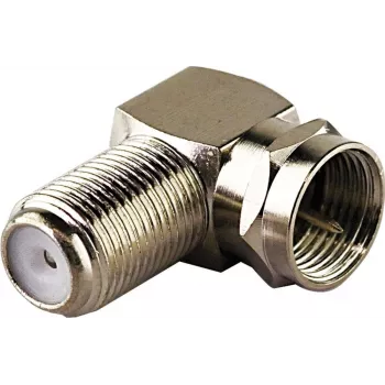 Schwaiger WAD8321531 adaptador en ángulo F, conector F macho a conector F hembra, plateado, 2 uds.