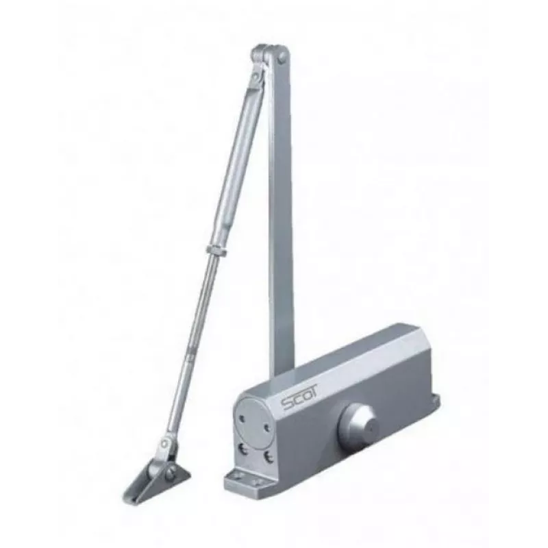 SCOT DC-30 Cierrapuertas para puertas de 80-100 kg, ajustable EN 3-5, plata
