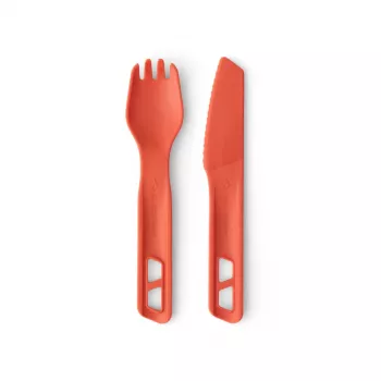 Sea To Summit Passage set de cubertería naranja - set de cubertería de camping ligero de 3 piezas