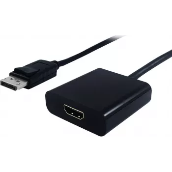 SECOMP Cable adaptador DisplayPort conector macho a HDMI conector hembra, 0,15 m, negro, Full HD, pasivo 11.55.3203
