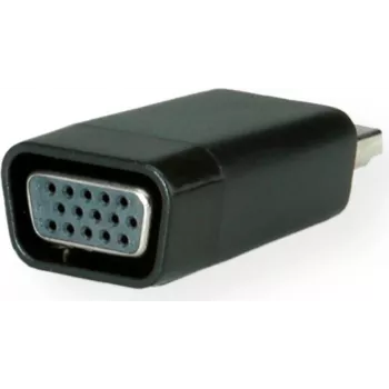 SECOMP STANDARD Adaptador HDMI a VGA con audio, HDMI macho a VGA hembra, Full HD 1080p, negro S3208