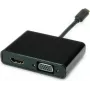 SECOMP STANDARD Adaptador de pantalla USB-C a HDMI + VGA, 4K HDMI, 1080p VGA, negro, 0,1 m S3250
