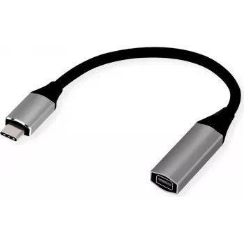 SECOMP STANDARD cable adaptador USB-C a Mini DisplayPort 1.2, 0,2 m, negro S3216
