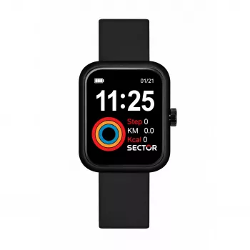 SECTOR Expander 90 Reloj de cuarzo unisex 39 mm acero inoxidable esfera negra correa de silicona R3251282001