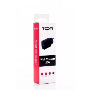 SEEK TOTI cargador de pared de carga rápida 20W Type-C + USB A, negro