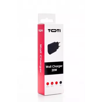 SEEK TOTI 20W USB-C PD Cargador de pared rápido, Negro