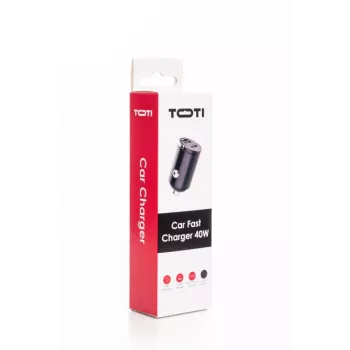 SEEK TOTI cargador de coche rápido dual Type-C 40W, negro