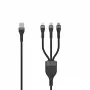 SEEK TOTI cable trenzado USB-A a Micro-USB / USB-C / Lightning 1,5m 2A (Non-MFI) negro