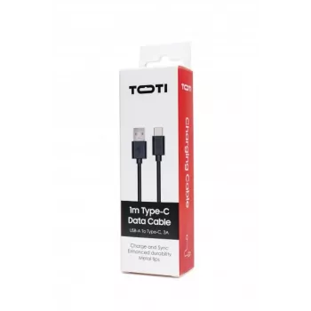 SEEK TOTI cable de datos USB-A a Type-C 1m PVC 3A, negro