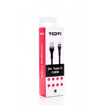 SEEK TOTI cable USB-A a USB-C trenzado 2m 3A negro
