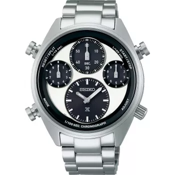 SEIKO SFJ001P1 Reloj cronógrafo solar de cuarzo de hombre 42mm Acero inoxidable