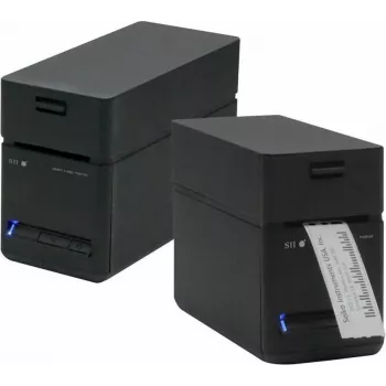 SEIKO SLP-720RT impresora de etiquetas WLAN, 300 dpi térmica directa, USB/Ethernet/Wi-Fi, cortador automático, negro/gris