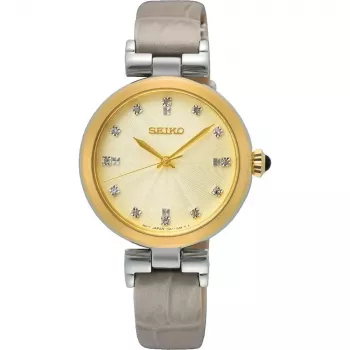 SEIKO SRZ546P1 Reloj de mujer de cuarzo 30mm Acero inoxidable Esfera plateada