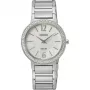 SEIKO SUP467P1 Reloj de mujer solar de cuarzo 30,5mm acero inoxidable plata nácar diamante