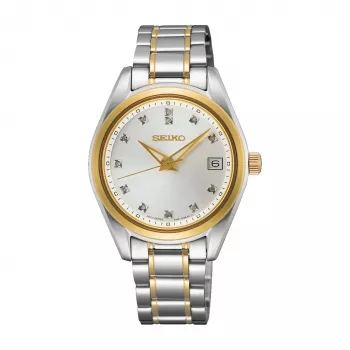 SEIKO Mujer SUR582P1 Reloj de cuarzo 32mm acero inoxidable esfera plateada