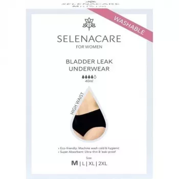 Selenacare Bladderleak Underwear talle alto negro / L
