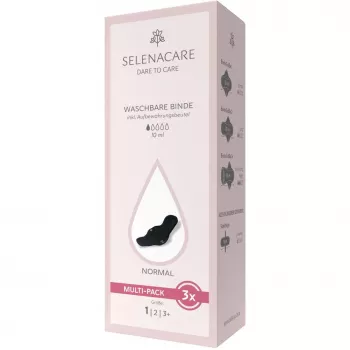 Selenacare compresas lavables (pack de 3) - grosor regular, carbón de bambú, compresa menstrual reutilizable