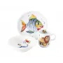 SELTMANN COLORFUL WILDLIFE set de vajilla infantil 3 piezas de porcelana - plato, cuenco, vaso - motivos animales