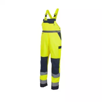 Conjunto de ropa de trabajo de alta visibilidad semi-combinación clase 3, amarillo fluorescente/azul marino, talla M