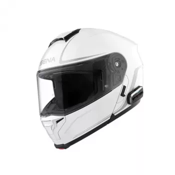 Sena Outrush 2 Casco modular con Mesh Intercom, Glossy White, talla S