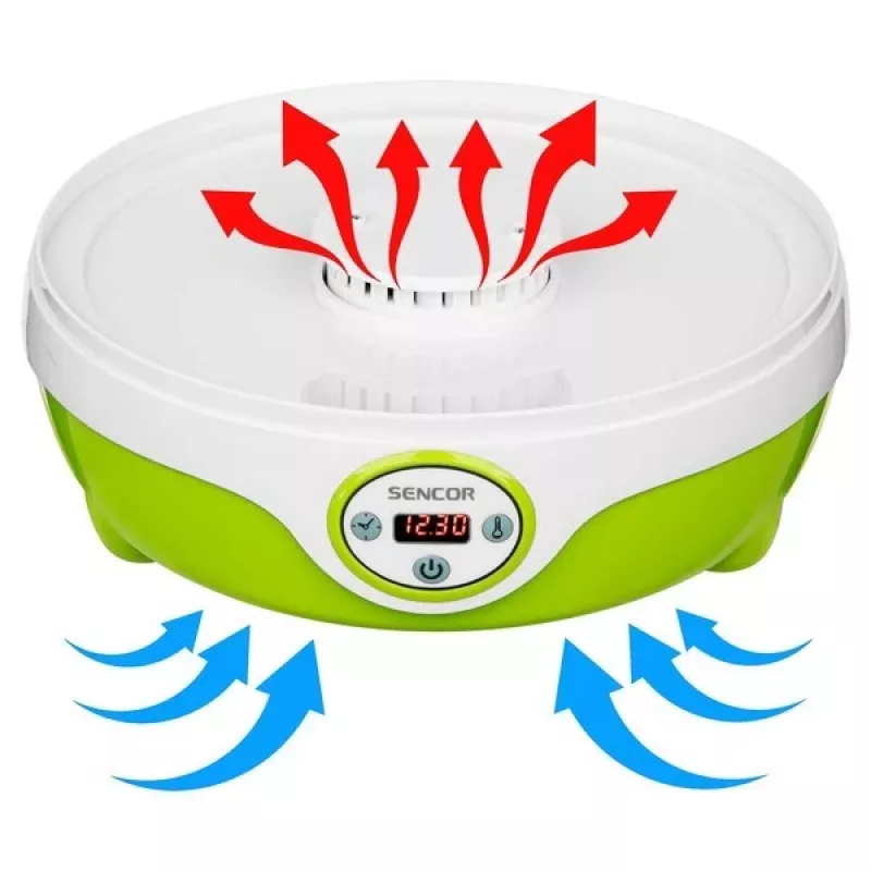 Sencor SFD 851GR deshidratador de alimentos, 240 W, diámetro de bandeja 25,5 cm, 35-70°C, verde