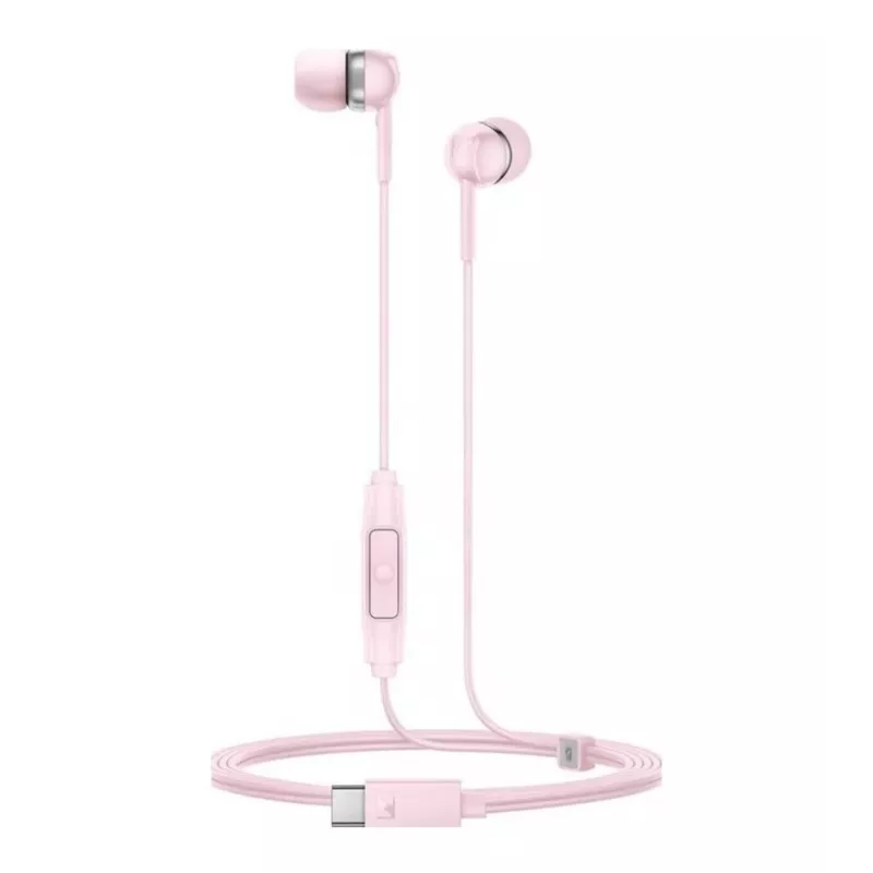Auriculares in-ear con cable Sennheiser CX 80U con micrófono y mando en línea, Sakura Pink, 17 Hz - 20 kHz